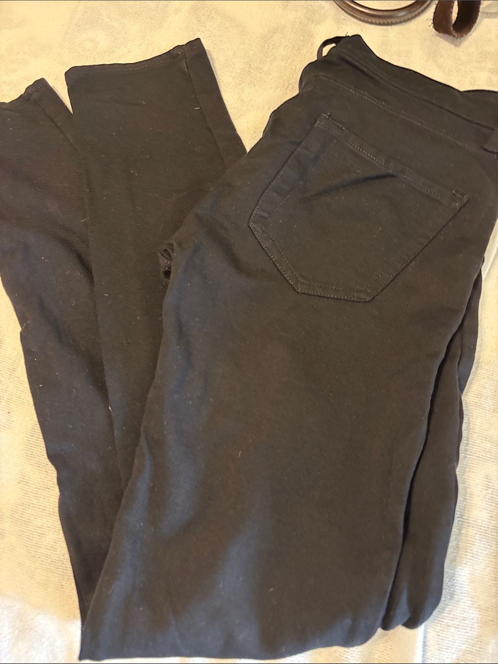 Black Stretch Leggings with Back Pocket